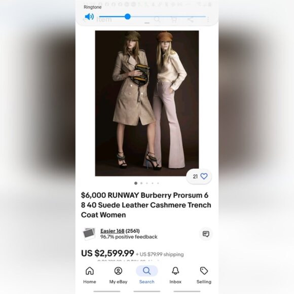 *SOLD*NEW Burberry Runway Suede Trench - Picture 2 of 16